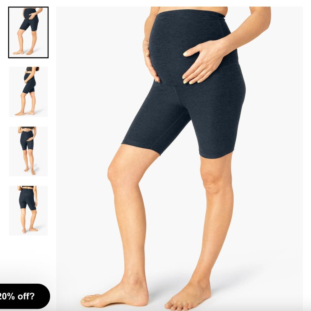 Beyond the Bump Spacedye Maternity Biker Short  Darkest Night  M